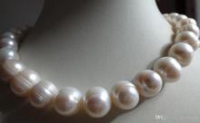 HUGE 10-11MM SOUTH SEA GENUINE WHITE BAROQUE PEARL NECKLACE 17" 2024 - buy cheap