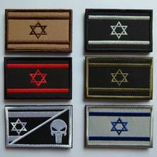 1pcs Embroidery Israel Flag Brassard Tactical Patch Cloth Punisher Armband Army Hook And Loop Emblem Morale Combat Badge 2024 - купить недорого