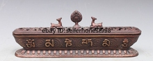 Tibet Tibetan Buddhism Eight treasures deer Bronze Copper Incense Burner Statue 2024 - buy cheap