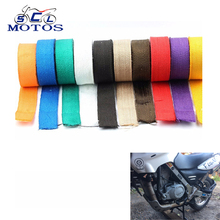 Sclmotos -5m Motorcycle Exhaust Pipe Wrap Bandage Header Heat Wrap Tape Resistant Downpipe 5mx5cm for Car Motorcycle 2024 - buy cheap