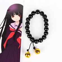 Pulseira para cosplay de anime jigoku, bracelete preto com contas e amuletos 2024 - compre barato