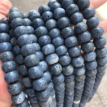 10x14mm Natural Blue Coral Abacus Stone Beads Flat Round Loose Coral Beads For Jewelry Making 1 Strand About 38pcs Bead DIY 2024 - buy cheap