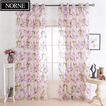 NORNE Floral Pattern Tulle Curtain for Bedroom Window Sheer Curtains for Living Room Kitchen Modern Voile Curtain Blinds Drapes 2024 - buy cheap