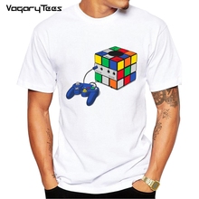 Camiseta com estampa game cube, camiseta masculina de manga curta de verão, design retrô confortável para meninos, camisetas casuais de 80 a 90 2024 - compre barato