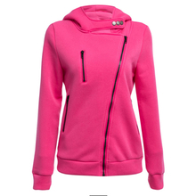 2018 nova outono & inverno feminino hoodies moletom com zíper v pescoço manga longa quente feminino hoodies 2024 - compre barato