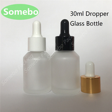 100 unids/lote botella cuentagotas de vidrio esmerilado de 30 ml, botella de vidrio con gotero, botella de esencias de vidrio de 30CC, botella de vidrio transparente helada 2024 - compra barato