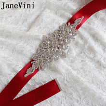 JaneVini Luxury Crystal Rhinestones Wedding Belts and Sashes Silver Jeweled Bridal Sash Bridesmaid Dresses Belt Diamond Ribbon 2024 - buy cheap