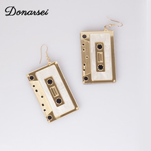 Donarsei Vintage Tape Acrylic Earrings For Women Simple Geometric Square Acetate Tape Drop Earrings Party 2024 - buy cheap