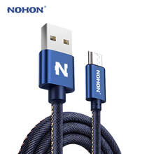 NOHON Micro USB кабель Android кабель для быстрой зарядки для Samsung Xiaomi Lenovo LG Sony HTC мобильный телефон джинсовый кабель для передачи данных Microusb 2024 - купить недорого
