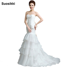 Suosikki New 2016 Bride Lace Wedding Dress Elegant Mermaid Sweetheart Beaded Organza Chapel Wedding Dress  Party dress 2024 - buy cheap