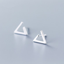 Fashion Silver Color Jewelry Triangle Stud Earrings For Women Girls Friend Lady Wedding Jewelry EH860 2024 - buy cheap