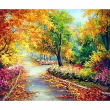 5D DIY Diamond Painting Cross Stitch Scenic Forest Byway Crystal Diamond Embroidery Needlework Full Diamond Set Home Decorative 2024 - buy cheap