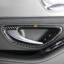 Car Inner Door Handle Frame Decoration Cover Trim 4Pcs For Mercedes Benz C Class W205 2015-2018 GLC X253 2016-2018 Carbon Fiber 2024 - buy cheap