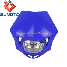 Universal Dirt Pit Bike Headlamp Mask Blue Motocross Enduro 35W Headlight Fairing For Yamaha WR YZ YZF TTR 200 230 250 450 2024 - buy cheap