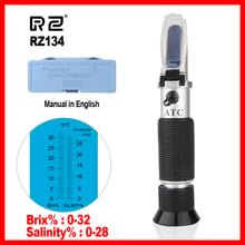 Medidor RZ Brix, medidor de dulzura, refractómetro medidor de salinidad dos en uno 0 ~ 32%, herramienta de prueba de salinidad de comida y sopa RZ134 2024 - compra barato