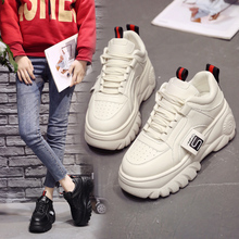 Fashion Woman High Platform Sneakers 2019 Spring Female Shoes  Black White Sneakers Breathable Zapatos Casual Mujer size 35-39 2024 - buy cheap