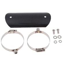 Universal Carbon Fiber Heat Shield Curve Exhaust Muffler Pipe Cover Heel Guard Adjustable Clamps Black 2024 - buy cheap