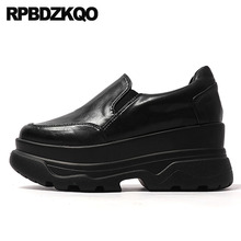 Muffin Elevator Thick Sole Round Toe China Slip Resistant Women 2021 Black Creepers Platform Shoes Spring Autumn Fashion Metal 2024 - buy cheap