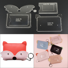 1 conjunto kawaii animal design acrílico diy artesanal couro artesanato cartão titular modelo de costura padrão placa 2024 - compre barato