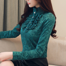 Lace Blouse Shirt Long Sleeve Autumn Winter Sale Sexy Stand Neck Women Blouses Blusas Basic Shirts Women Top Ladies Clothing 2024 - buy cheap