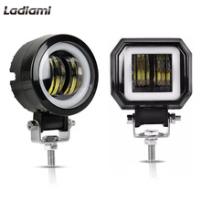 Foco Led antiniebla de trabajo para coche, lámpara de 3 pulgadas, impermeable, cuadrado, redondo, Ojos de Ángel, 20W, 12V, 24V, 2 uds. 2024 - compra barato