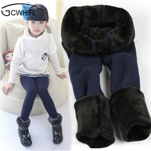 New Winter Girls Warm Thick Warm Leggings Children Pants Kids Elastic Waist Colorful Plus Velvet Leggings Pants 2024 - buy cheap