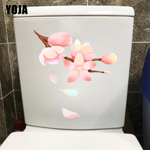 Yoja adesivo de decoração caseira delicado com detalhes em rosa e cerejeiras, para decoração da parede do banheiro 2024 - compre barato