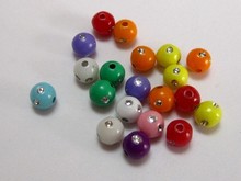 Miçangas redondas de acrílico com 500 cores brilhantes e detalhes em forma de prata, 6mm 2024 - compre barato