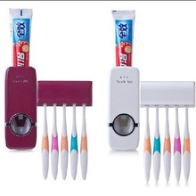 Acessórios do banheiro conjunto de escova de dentes titular dispensador de dentes automático titular montagem na parede rack de ferramentas do banheiro conjunto 2024 - compre barato