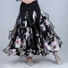 Falda de salón para mujer, faldas de baile de salón, tops de baile flamenco, falda estándar, traje de flamenco español, Ropa de baile con estampado 2024 - compra barato