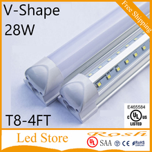 led lamp 4ft V-Shape 1.2m Cooler Door Led Lights Tubes T8 Integrated Led Tubes Double Sides SMD2835 Led Fluorescent Light CE UL 2024 - buy cheap
