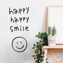 Adesivo de parede sorridente feliz criativo, para sala de estar, fundo, geladeira, decoração, mural, decalque, papel de parede, pvc 2024 - compre barato