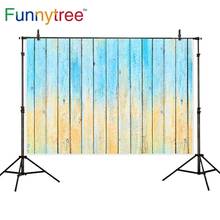 Funnytree backdrop for photographic studio spring vintage blue wood floor photography background photocall photobooth prop 2024 - buy cheap