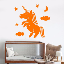 Unicorn Horse Nursery Girls Bedroom Wall Decal Sticker Art Vinyl Baby Pony Wall Stickers For Kids Room Vinilos Paredes ZB275 2024 - buy cheap