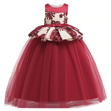Vestido infantil para meninas de 4 a 15 anos, vestido bordado de princesa elegante e formal para festa de casamento 2024 - compre barato