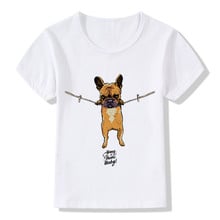 2019 Children's Hang in there Baby Print T-Shirts Summer Boys and Girls Clothes Kids French Bulldog/Pug Tops Tees Shirts,ooo2075 2024 - buy cheap