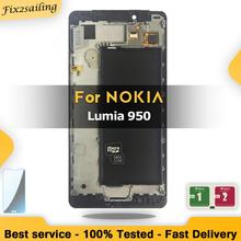 AMOLED LCD для Microsoft Nokia Lumia 950 LCD дисплей кодирующий преобразователь сенсорного экрана в сборе с рамкой запасные части 2024 - купить недорого