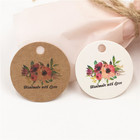 200Pcs/Lot With Flower Made With Love Heart Pattern Round Kraft Paper Hanging Tags Price Tag Note Label Romantics Tags For Bags - compare prices
