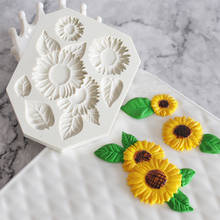 Sunflower Shaped Silicone Mold Fondant Sugar Confectionery 3D soap Moulds Cake Decorating Tools 2024 - buy cheap