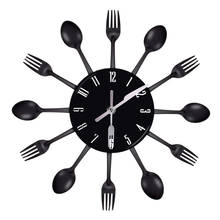 Home Decorations Noiseless Stainless Steel Cutlery Clocks Knife and Fork Spoon Wall Clock Kitchen Restaurant Home Decor 2024 - buy cheap