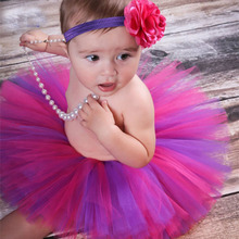 Очень милая розовая и слоновая кость юбка-пачка для новорожденных и повязка на голову с цветочным рисунком, комплект детской одежды для фотосессии, юбка-пачка для девочек TS028 2024 - купить недорого