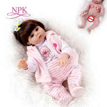Muñeca reborn De 48CM para bebé, vestido rosa, cuerpo completo de silicona suave, realista, juguete de baño para bebé, anatómicamente correcto 2024 - compra barato