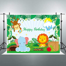 Photography Backdrop Jungle Animals themed birthday Party Background Safari Tropical Leaves Backdrop baby shower dessert Table 2024 - buy cheap