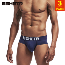 BSHETR 3Pcs/lot mens underwear briefs men solid shorts sexy male soft cotton underpants sexy U pouch convex gay men briefs Homme 2024 - buy cheap
