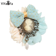 YiYaoFa Handmade Jewelry Vintage Head Bow Brooch for Girl Corsage Pin Antique Brooch Buckle Women Party Accessories YBR-07 2024 - buy cheap