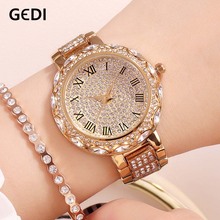GEDI Women Watches Luxury Relogio Feminino Rosegold Dial Fashion Montre Femme Ladies Wristwatch Clock Watch for Women Dress 2019 2024 - купить недорого