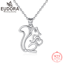 Eudora genuine 925 prata esterlina bonito esquilo pingente colares moda animal jóias na moda para presente de aniversário feminino 2024 - compre barato