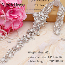 Missrsuit cinto de noiva de prata, cinto de casamento feito à mão, de cristal, elegante, de strass, para vestidos de noiva jk917 2024 - compre barato