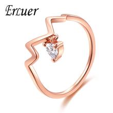 ERLUER ring for women fashion charm electrocardiogram AAA crystal zircon rose gold girl Valentine's Day engagement rings jewelry 2024 - buy cheap
