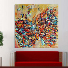 Handpainted Animal Wall Pictures Abstract Colorful Butterfly Art Oil Painting On Canvas Best Gift Home Decor Hang Wall Art 2024 - buy cheap